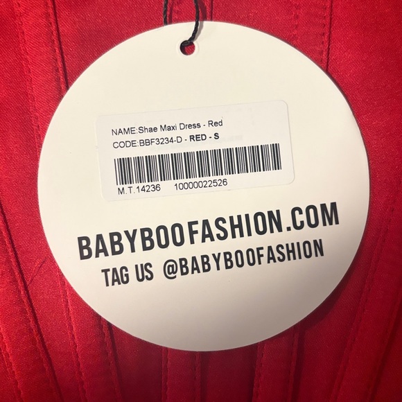 BABYBOO Red Satin Midi Dress - Picture 2 of 3